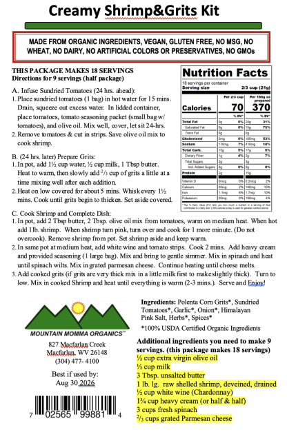 Shrimp&Grits Back Label